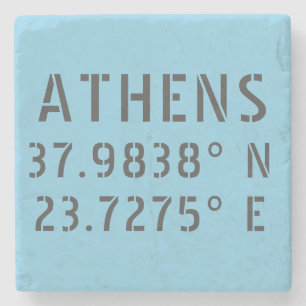 Athens Latitude Longitude Steinuntersetzer