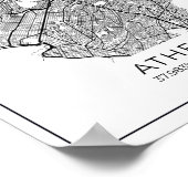 Athens Map - Athnes Black and White Map Poster (Ecke)