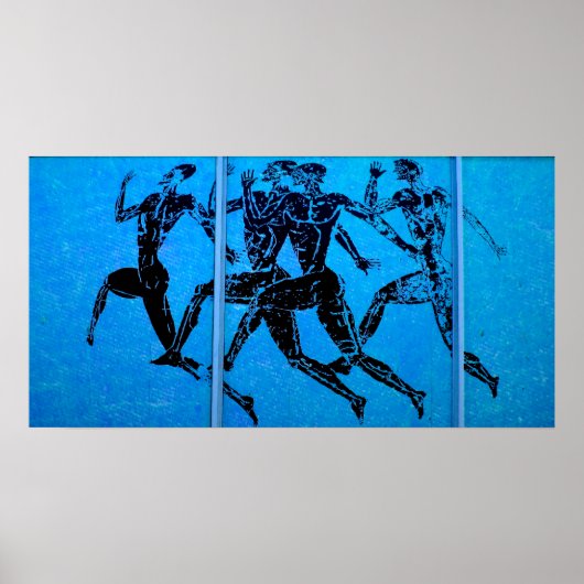 Athens Marathon Blue Print Poster (Vorne)
