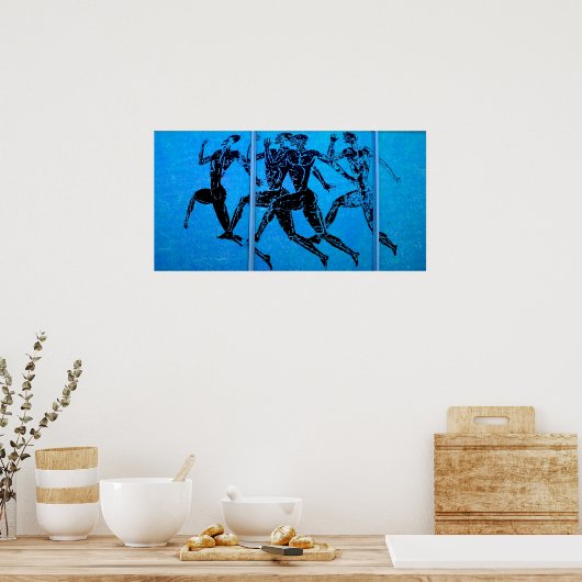 Athens Marathon Blue Print Poster (Küche)