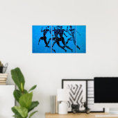 Athens Marathon Blue Print Poster (Heimbüro)
