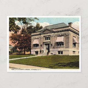 Athens NY, Bibliothek, um 1910 Vintage Postkarte