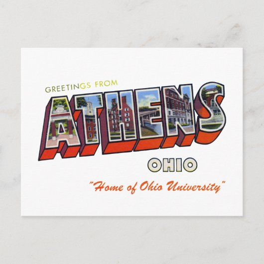 Athens Ohio Postkarte (Vorderseite)