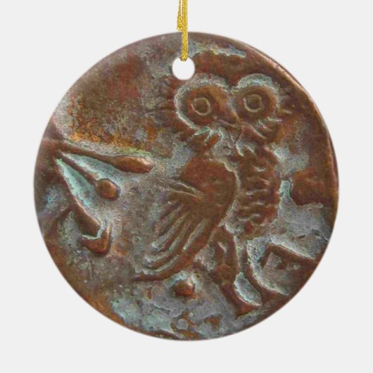 Athens Owl Keramik Ornament (Hinten)