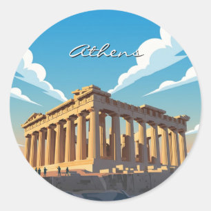 Athens Parthenon Runder Aufkleber