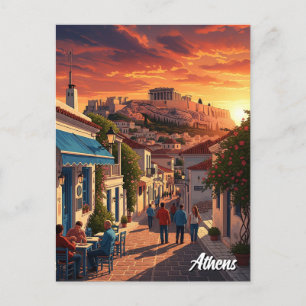 Athens Plaka Griechenland Reisen Postkarte