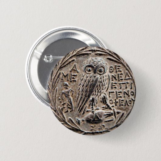 Athens Silver Tetradrachm Button (Vorne & Hinten)