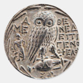 Athens Silver Tetradrachm Runder Aufkleber (Vorderseite)