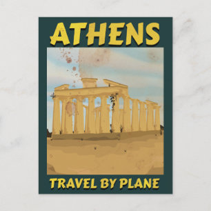 Athens Vintage Reiseplakat Postkarte