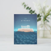 Athens Vintage Travel Poster - Art Postkarte (Stehend Vorderseite)