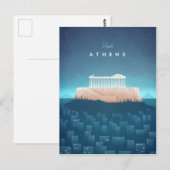 Athens Vintage Travel Poster - Art Postkarte (Vorne/Hinten)
