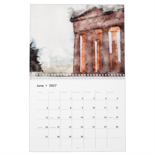 ATHENS WATERCOLORS CALENDAR KALENDER (Jun 2027)