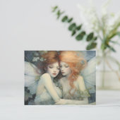 Äthereal Woodland Fairies Schlafen Postkarte (Stehend Vorderseite)