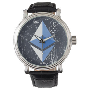 äthereum Symbol grunge Kryptowährung Geld Armbanduhr