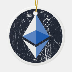 äthereum Symbol grunge Kryptowährung Geld Keramik Ornament