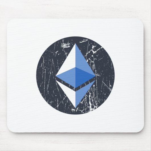 äthereum Symbol grunge Kryptowährungsgeld Mousepad (Vorne)