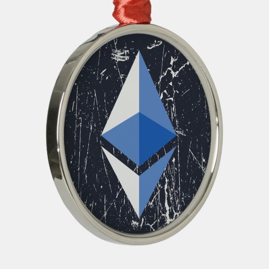 äthereum Symbol grunge Kryptowährungsgeld Ornament Aus Metall (Rechts)