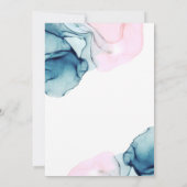 Ätherisch Aquamarin rosa Elegant Inky Moderne Süße Einladung (Rückseite)