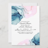 Ätherisch Aquamarin rosa Elegant Modernes Brautpar Einladung (Vorderseite)