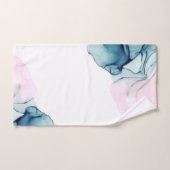 Ätherisch Aquamarin & rosa Inky Moderner Glamour Badhandtuch Set (Handtuch)