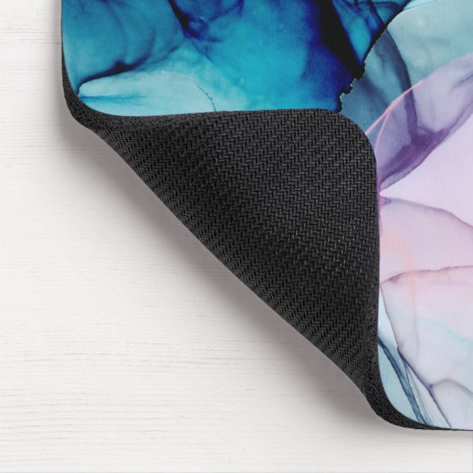 Ätherisch Aquamarin rosa Lila Inky Moderner Glamou Mousepad (Ecke)