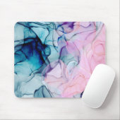 Ätherisch Aquamarin rosa Lila Inky Moderner Glamou Mousepad (Mit Mouse)