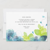 Ätherisch blaue Blumen werden meine Brautjungfrau Einladung (Rückseite)