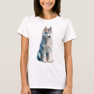 Ätherisch blaue Glasur Sibirischer Husky Frauen T-Shirt