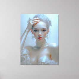 Ätherisch Elegante Schönheit im Pastellglanz Leinwanddruck