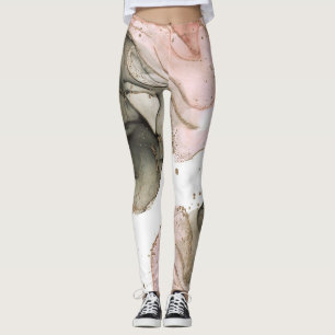 Ätherisch melancholisch rosa schwarzes Gold tinten Leggings