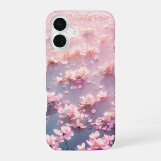 Ätherisch rosa Blüten schweben auf Wasser iPhone 16 Hülle (Rückseite)