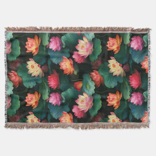 Ätherisch rosa Lotus Blume, Jugendstil Inspiriert Decke (Vorderseite)