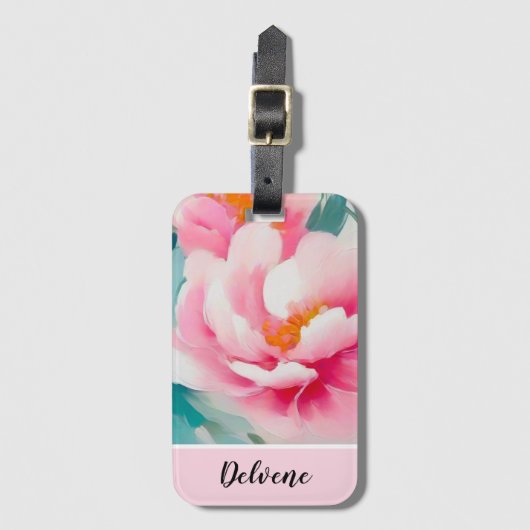 Ätherisch-rosa Peonies Gepäckanhänger (Vorderseite Vertikal)
