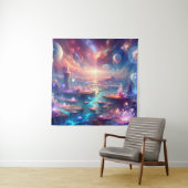 Ätherische Alien Landschaft mit Floating-Kristalle Wandteppich (Beispiel)