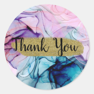 Ätherische Aquamarin rosa Lila Glamour Hochzeit Runder Aufkleber