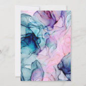 Ätherische Aquamarin rosa Lila Tinte Modernes Glam Einladung (Rückseite)