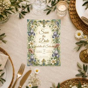 Ätherische Art Nouveau Botanische Romantische Hoch Save The Date