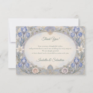 Ätherische Art Nouveau Iris Romantische Hochzeit Dankeskarte