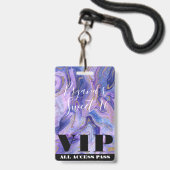 Ätherische Baumwolle Candy Marble Glam Sweet 16 VI Ausweis (Back with Lanyard)