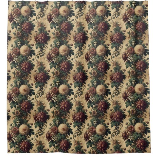 ätherische Bedrohung - gotisches botanisches Desig Duschvorhang (Vorderseite)