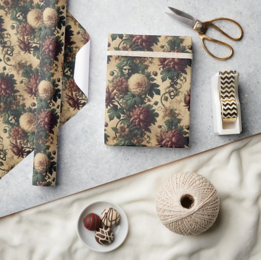 ätherische Bedrohung - gotisches botanisches Desig Geschenkpapier (Kunsthandwerk)