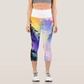 Ätherische Berge - Nebel und Regenbogenlichter Capri Leggings (Vorderseite)