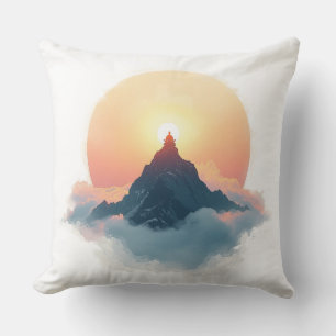 Ätherische Bergmeditation – Goldener Sonnenaufgang Kissen
