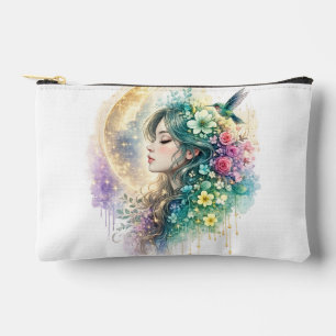 Ätherische Blumenfrau Kolibri-Tragetasche Zubehörtasche