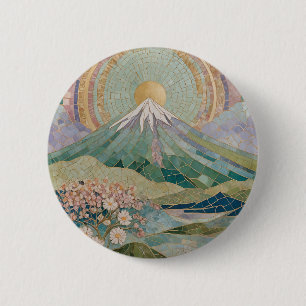Ätherische Blüte: Pastell-Mosaik-Vulkan im Frühlin Button