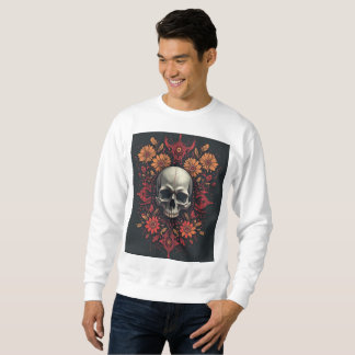 "Ätherische Blüten: Ein Schädel mitten in den Blum Sweatshirt