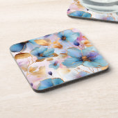 Ätherische Blüten in weichen Pastellen Alkohol Tin Getränkeuntersetzer (Linke Seite)