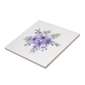 "Ätherische Blüten: Lila Aquarellfarben-Blume Bouq Fliese (Seite)