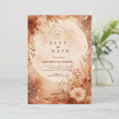 Ätherische Boho-Herbsthochzeit Save The Date (Stehend Vorderseite)