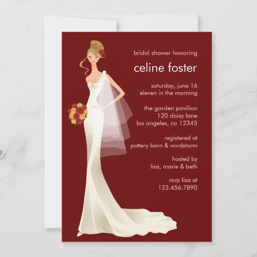 Ätherische Braut-Polterabend-Karte Einladung (Vorderseite)